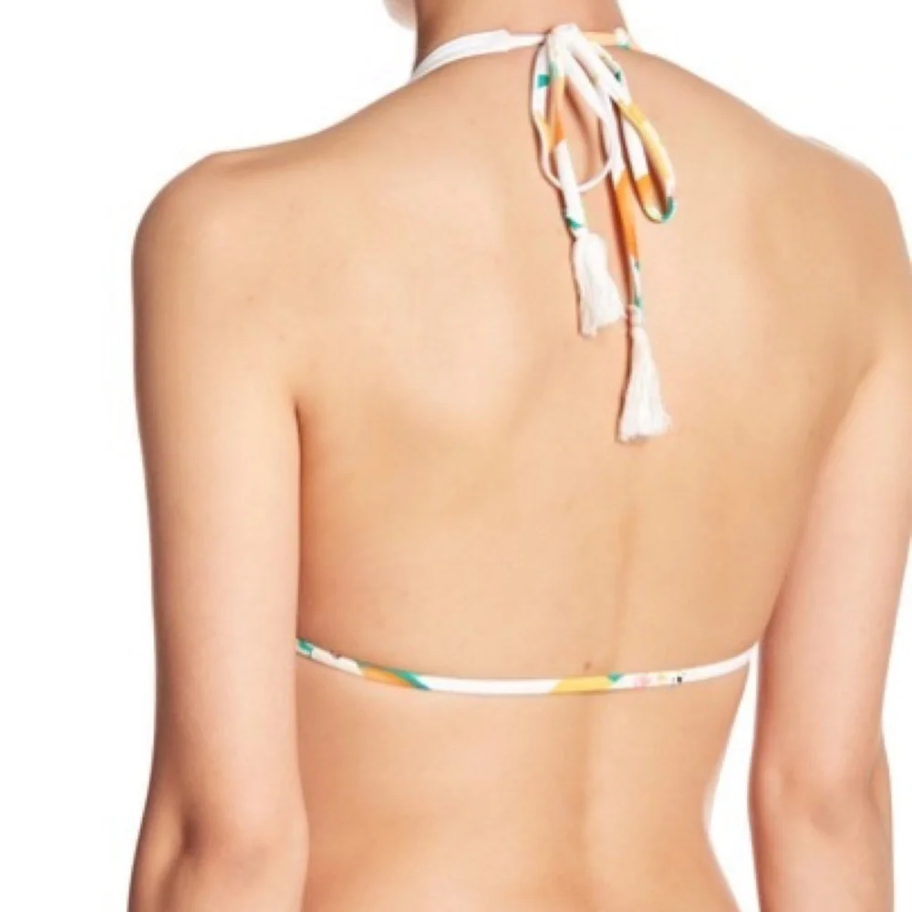 Kate Spade NY Halter Print Front Tie Bikini Top M - Picture 5 of 5
